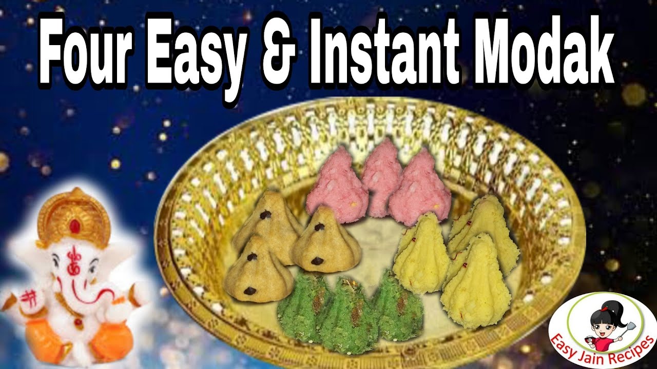 4 Instant and simple modak l Mawa Modak l Rose Modak l cookies Modak l ...