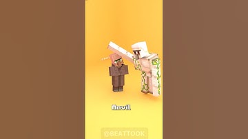 Minecraft Iron Golem VS Villager Satisfying 3D Cloth and Fluid Simulation and Animations