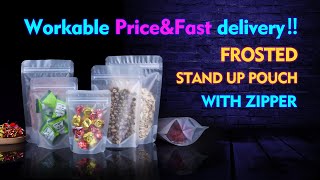 Frosted stand up pouch with zipper | Soonseal Packaging