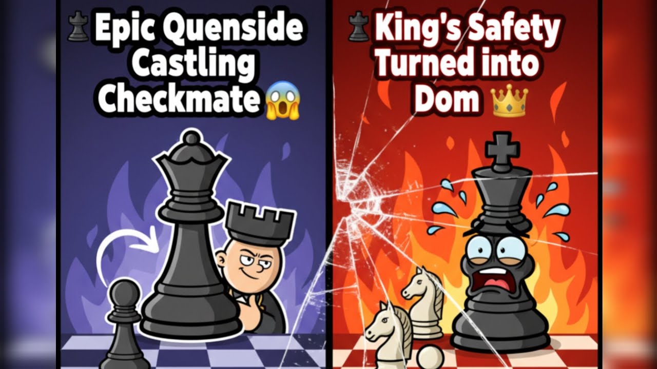 ♟️ Epic Queenside Castling Checkmate 😱 | King’s Safety Turned into Doom 👑🔥