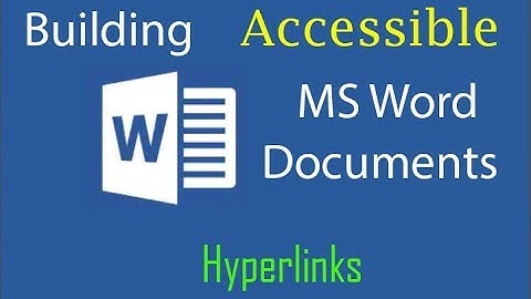 Creating Accessible Word 2016 Documents Links