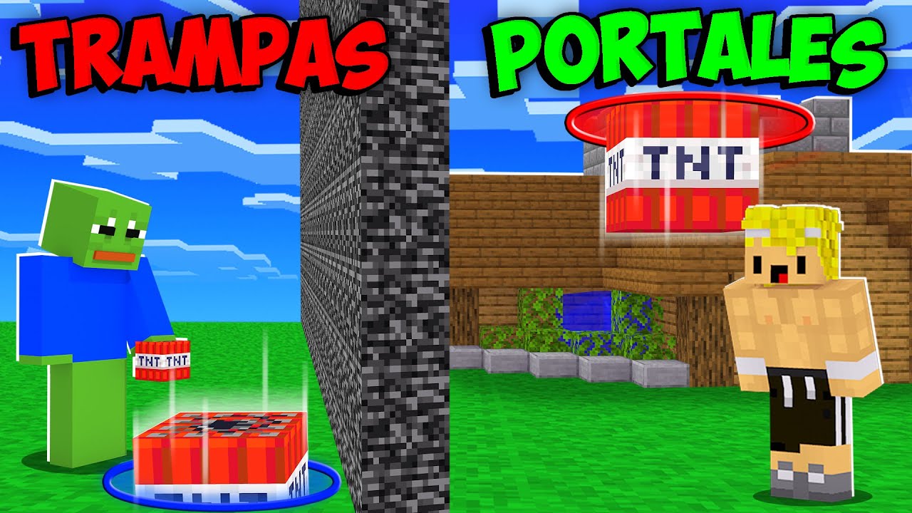 HICE TRAMPAS en RETO de CONSTRUCCIÓN con PORTALES 🤣