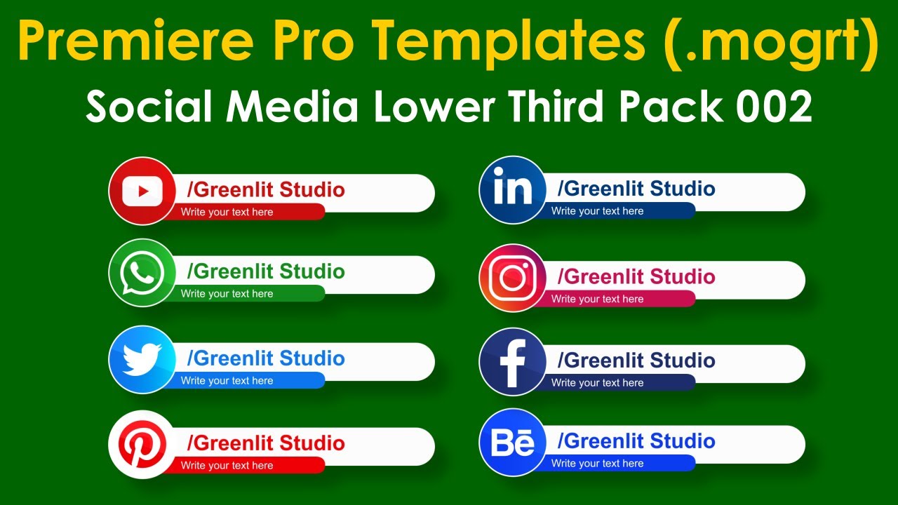  Premiere  Pro  Template  Social  Media  Lower Thirds Pack 002 