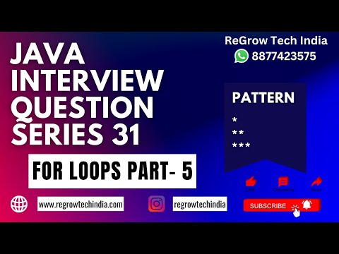 For Loops - Part 5 | Printing Pattern - 02 #javaprogramming