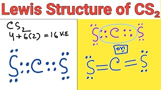 Lewis structure of CS2 (Carbon disulfide)