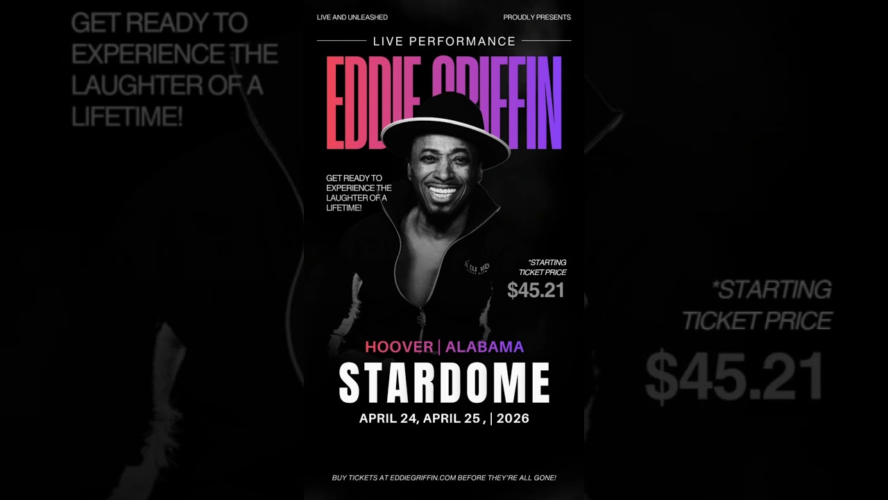 HOOVER, AL — Eddie Griffin LIVE Apr 24–25 🎤🔥 Tickets going FAST—get yours now!