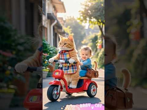 PurpleAI YouTube ad: Cat Driving with a Baby?! Too Cute—but Don’t Try This at Home! 🐱🚘 #adorablecats