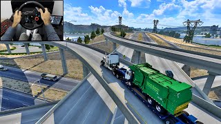 Garbage truck transport | American Truck Simulator | Logitech G29 Gameplay screenshot 5