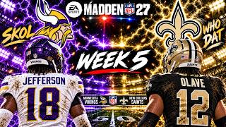 Vikings vs Saints Week 5 | Madden 27 Simulation