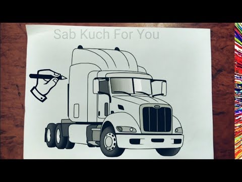 #9 How to Draw Semi Truck | Step by step easily 😊 Tutorial - YouTube