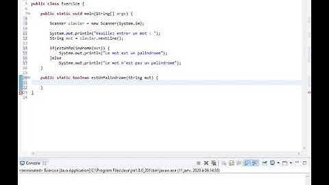 Java - Exercice 2 Palindrome (boolean)