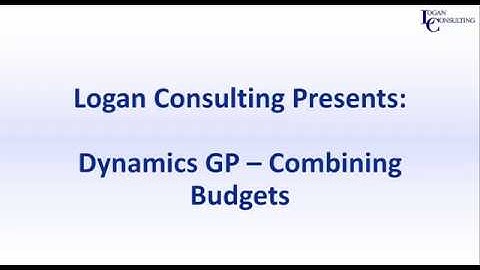 Combining Budgets in Microsoft Dynamics GP