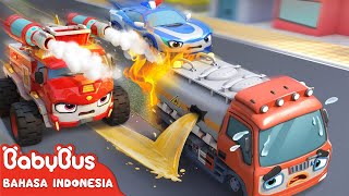 Truk Tanker Bocor Minyak!  | 🚒🚓Tim Penyelamat  | Lagu Anak-anak | BabyBus Bahasa Indonesia