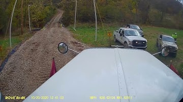 Loading a excavator on my lowboy 4