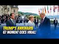 Trump seen in prolonged handshake with Brigitte Macron during G7 welcome in France