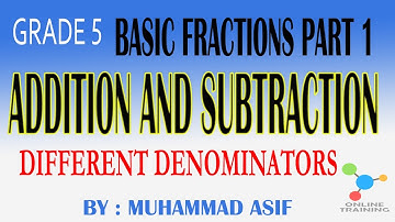ADDITION & SUBTRACTION OF FRACTIONS IN URDU HINDI | ONLINE TRAINING | Maths CLASS 5 | PART 1