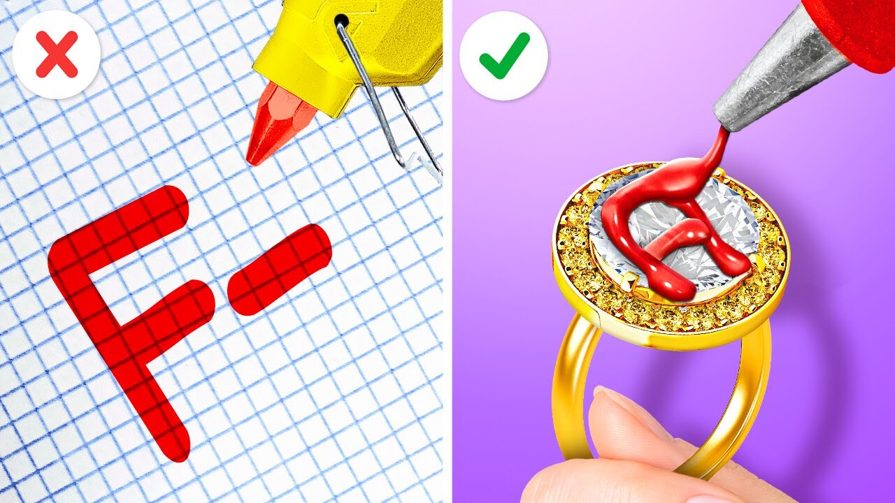 LAZY SCHOOL HACKS  3D Pen vs Hot Glue Amazing Tricks to Make Your Life Easier by 123 GO SCHOOL