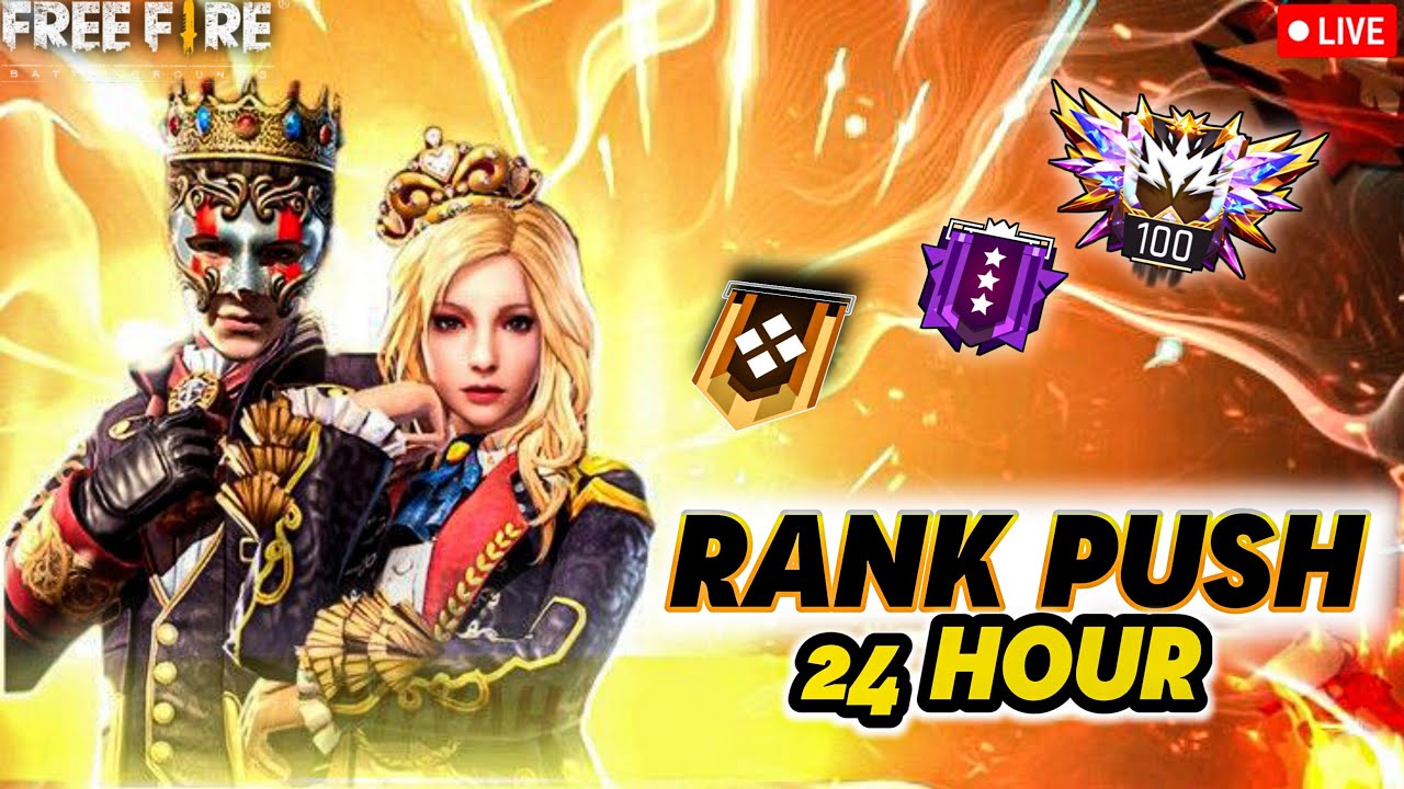 FREE FIRE NEW SEASON RANK PUSH 24 HOUR LIVE 🗿 #freefirelive #fflive # ...