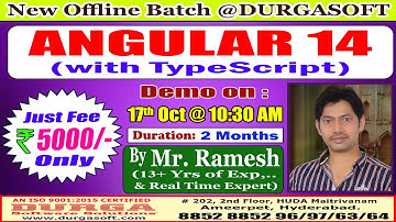 ANGULAR 14 Offline Training @ DURGASOFT
