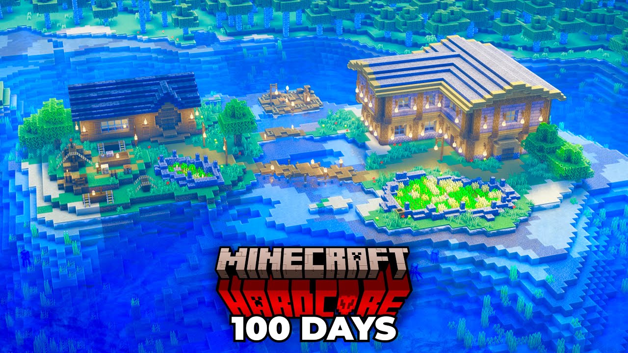 I Survived 100 Days Building a Cozy LAKE Base in Minecraft Hardcore ...