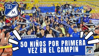 50 Niños Por Primera Vez En El Campin Con MILLONARIOS