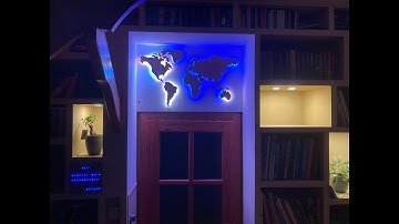World map with local time dependent LED backlight (construction)