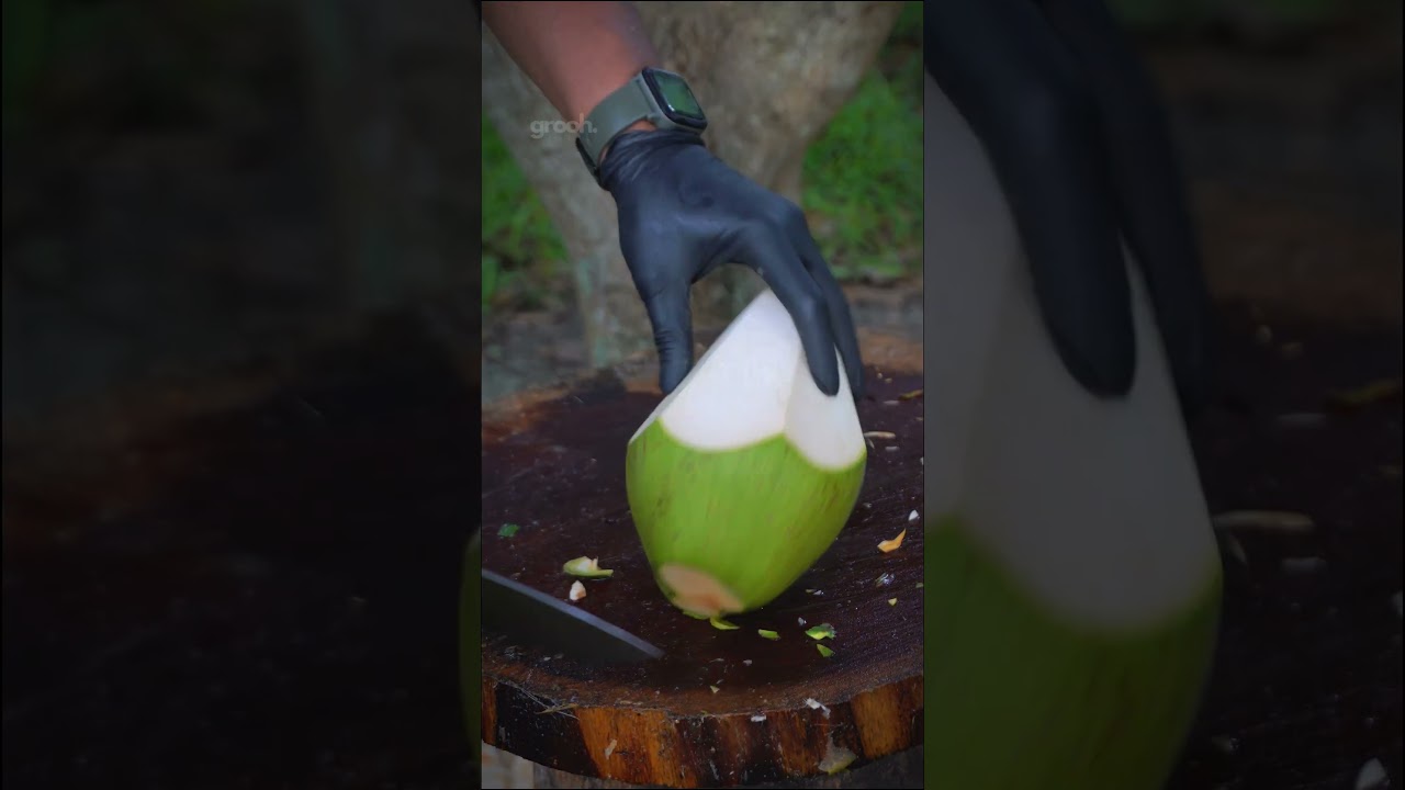 Самый острый нож, супер крутые навыки очистки кокоса, уникальный кокос