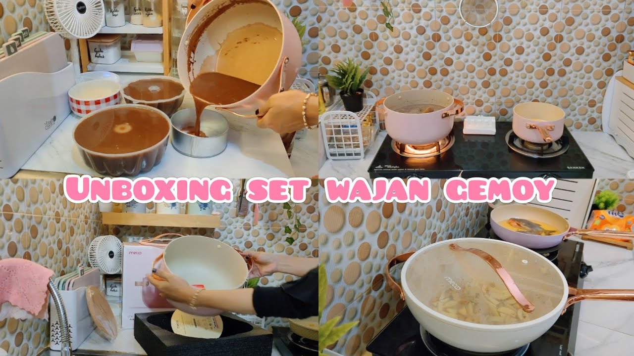 UNBOXING PERALATAN DAPUR BARU MECOO MOST AESTHETIC PREMIUM NON STICK SOUP POT AND FRYING PAN