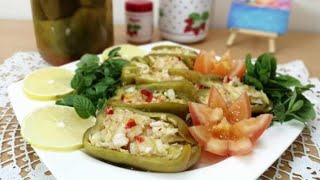 مخلل فليفلة خضراء محشي ملفوف  Pickled capsicum with cabbage#نباتي