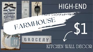 $1 HIGH-END FARMHOUSE WALL DECOR | DOLLAR TREE DIYS INEXPENSIVE AND EASY DIYS | KINDA KRAFTY KENZIE