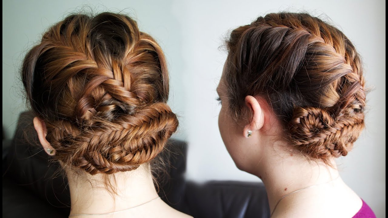 Criss Cross Fishtail Updo Tutorial - YouTube