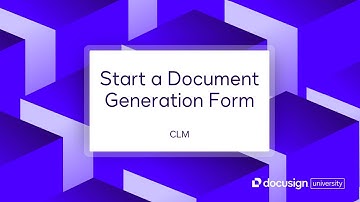 Docusign CLM: Start a Document Generation Form