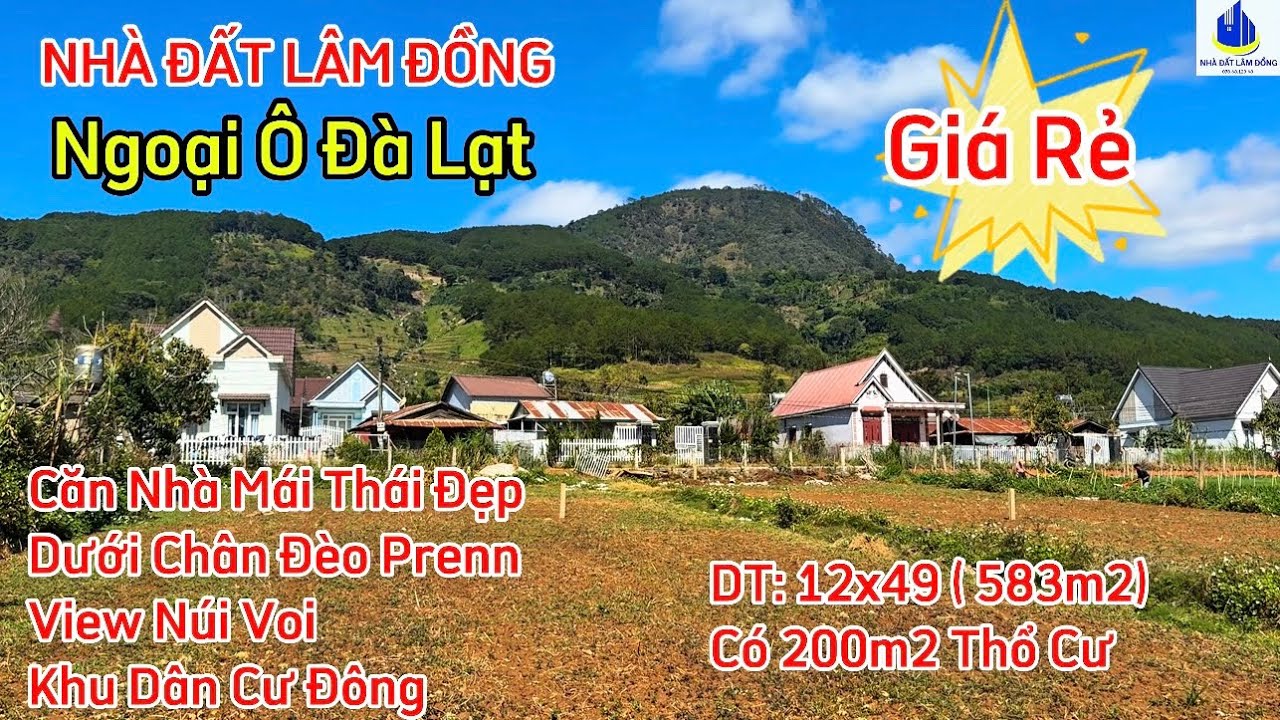 Ⓜ️ Bán Căn Nhà Đẹp Ngoại Ô Đà Lạt. Dưới Chân Đèo Prenn, View Núi Voi Săn Mây, Khu Dân Cư Đông 