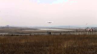 Landing An-148E &quot;Angara Airlines&quot; at Irkutsk Airport