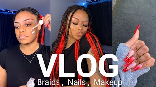 MAINTENANCE VLOG | BRAIDS, NAILS, MAKEUP/CILS