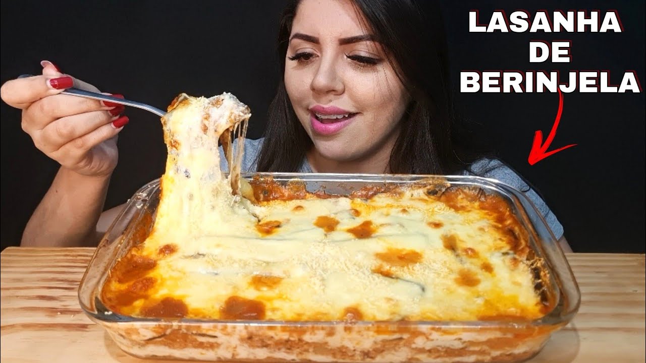 ASMR COMIDA - LASANHA DE BERINJELA (MUKBANG BRASIL) SONS DE MASTIGAÇÃO
