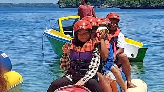 hundred islands part 2 banana boat, cave cliff jumping alaminos city pangasinan