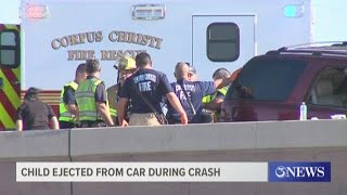 7-year-old girl ejected from car during crash