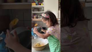 Andrea baking her first banana bread ❤️