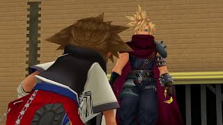 Kingdom Hearts Final Mix Alternate Scene - Cloud Wins