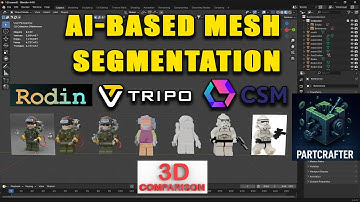 AI-Powered Mesh Segmentation of a LEGO Character - 3D Comparison  PartCrafter, Rodin, Tripo, and CSM