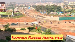 Kampala flyover project progress update | Aerial view of road works