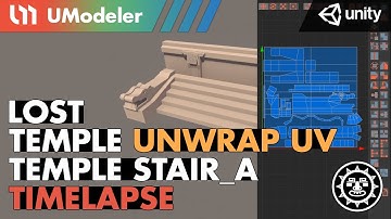 3D Modeling in Unity - Timelapse of unwrapping TempleStair_A in the Lost Temple with UModeler