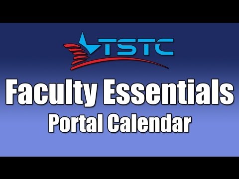 Faculty Essentials: Portal Calendar