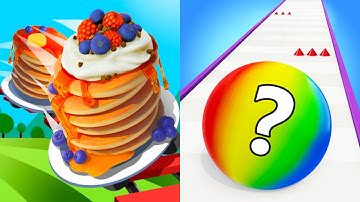 Pancake Run vs Rolling Ball Run Numbers Game All Levels Gameplay Android, iOS P51
