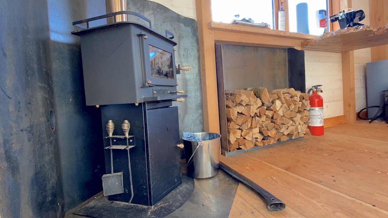 Fabricating AND Installing The Fireplace Heat Shield and Hearth In My Off  Grid Cabin!!! 