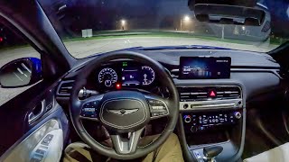 2024 Genesis G70 3.3T Sport Prestige - POV Night Drive (Binaural Audio)