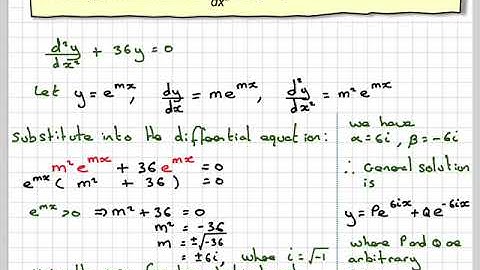 The general solution of a 2nd order de with auxiliary equation with complex roots 01