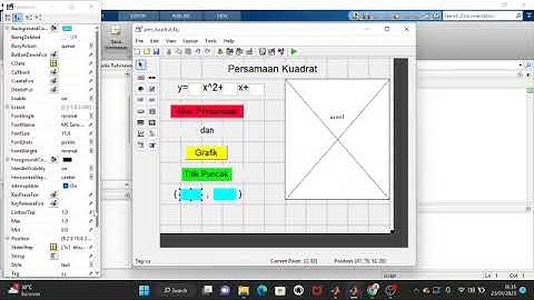 Skrip gui matlab tentang persamaan kuadrat