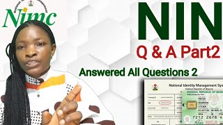 New NIMC NIN Questions & Answers Part 2